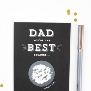 Personalized Scratch Off Card for Dad Fathers Day Card Funny, Fathers Day Card from kids, Card for Dad, DIY Gift, Gift for him, PRINTED