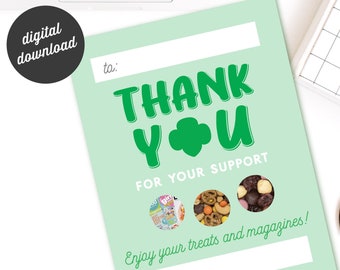 Girl Scout Treats Thank You Tags: Daisy, Brownie, Junior, Cadette (Digital Download)