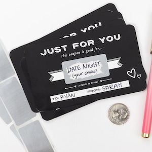 Message d'amour vierge à gratter personnalisé pour femme, époux, mari, idée cadeau pour rendez-vous, carte romantique, note personnalisée, idée cadeau pour un rendez-vous galant