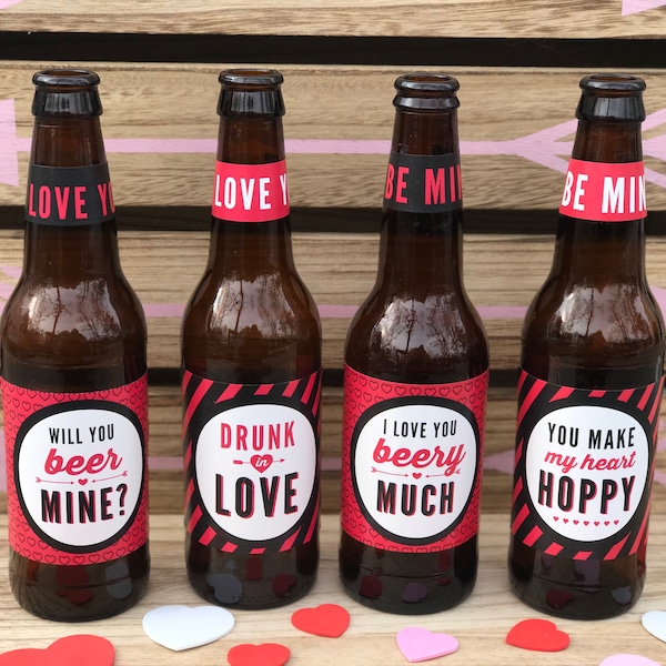Valentines Day Beer Labels Valentine's Day Gift for Him Funny Valentines Day Gift for Men Valentine for Husband Valentine for Boyfriend
