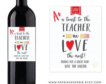Teacher Appreciation Gift Personalized Teacher Wine Gift Unique Gifts for Teachers Daycare Provider Last Day of School Back to School