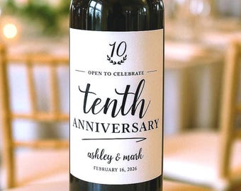 Personalized Wedding Milestone Wine Labels, Anniversary Gift