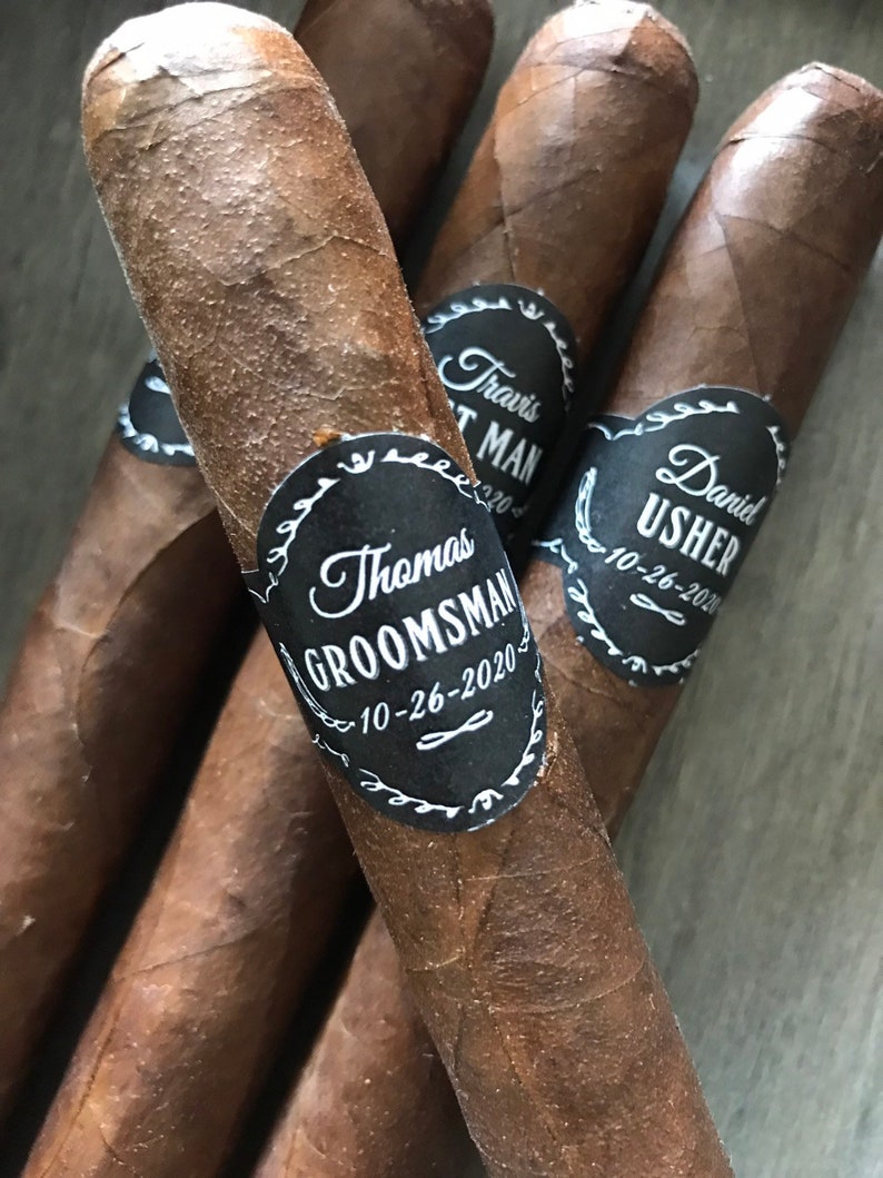 Wedding Cigar Bands for Groomsmen Best Man Proposal Set of 16 Cigar Labels for Wedding Day Cigar Proposal Personalized Groomsmen Gift image 3