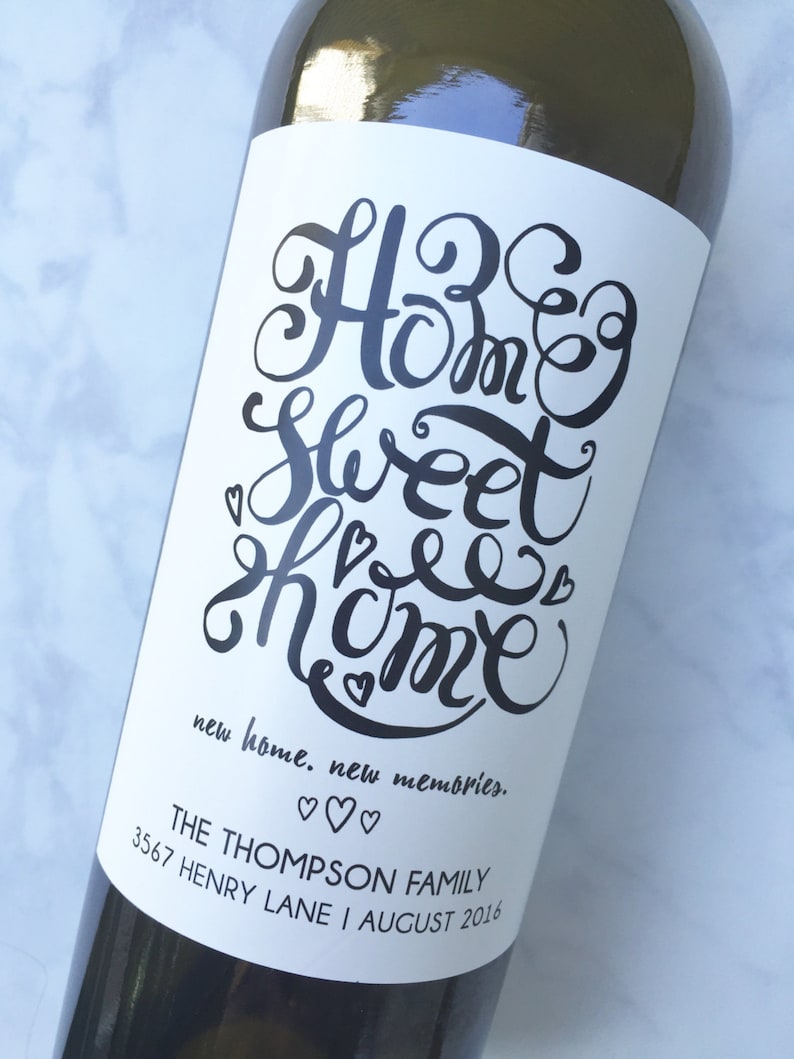 Personalized New Home Housewarming Gift Wine Label Realtor Etsy