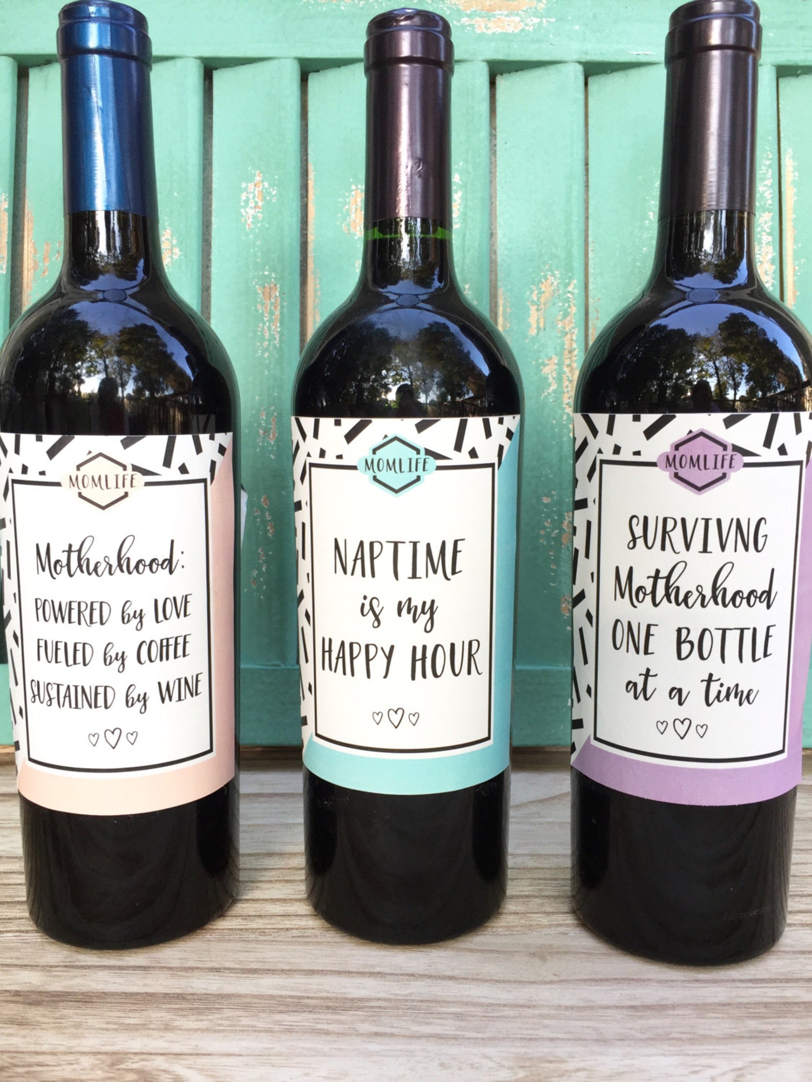 New Mom Wine Labels Mommy Milestone Gift for New Mom Baby Shower Wine