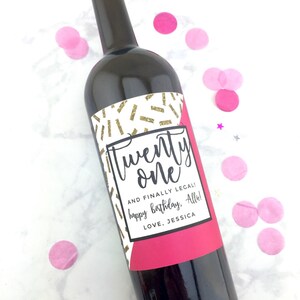 21st Birthday Gift Wine Labels, 21 Birthday Gift for Her, Milestone ...