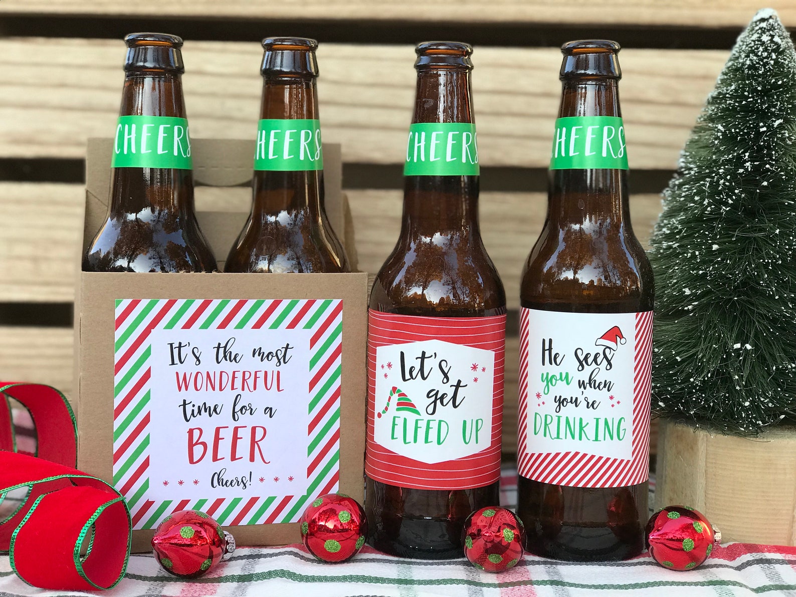Christmas Beer Labels Funny Holiday Beer Gift Christmas Gift Etsy