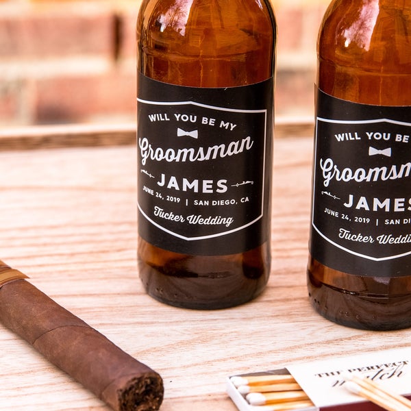 Groomsmen Beer Labels Groomsmen Proposal Personalized Groomsmen Gift Groomsman Box Best Man Gift Wedding Party Proposal Wedding Gift