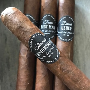 Wedding Cigar Bands for Groomsmen Best Man Proposal Set of 16 Cigar Labels for Wedding Day Cigar Proposal Personalized Groomsmen Gift image 7