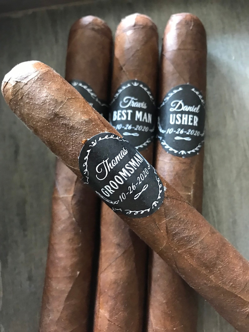 Wedding Cigar Bands for Groomsmen Best Man Proposal Set of 16 Cigar Labels for Wedding Day Cigar Proposal Personalized Groomsmen Gift image 7