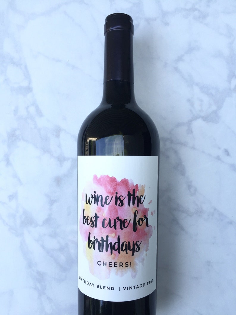 Birthday Gift Wine Labels Birthday Gift for Her Wine Labels Etsy