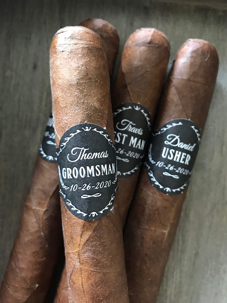 Wedding Cigar Bands for Groomsmen Best Man Proposal Set of 16 Cigar Labels for Wedding Day Cigar Proposal Personalized Groomsmen Gift image 5