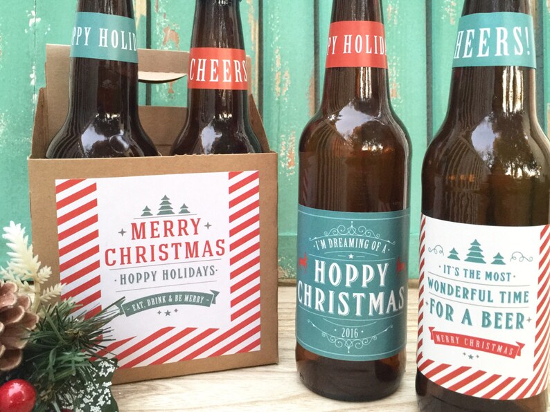 Christmas Beer Labels Hoppy Holidays Christmas Gifts | Etsy
