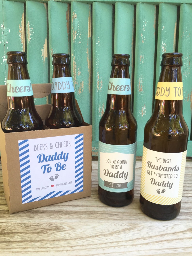 Pregnancy Reveal Wine Label First Father/'s Day Gift Pregnancy Announcement for Husband First Time Dad Gift Custom Beer Bottle Labels