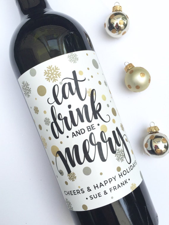 Happy holidays wine labels