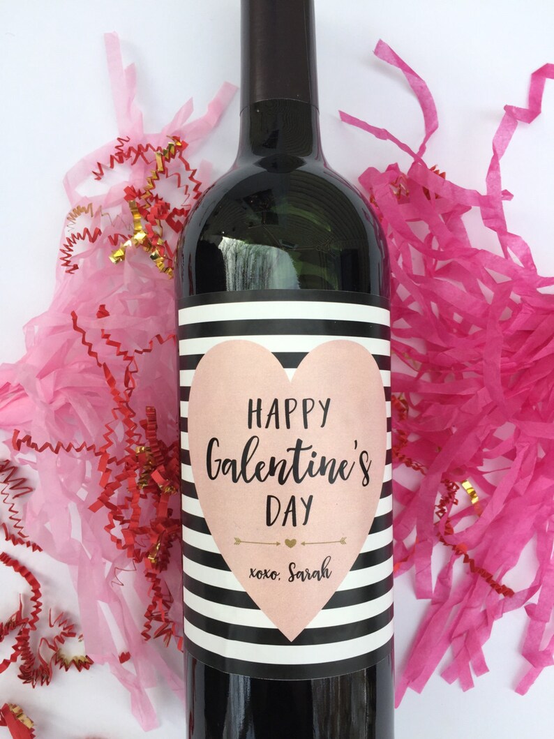 Galentines Wine Labels Valentines Day Gift for Her Etsy