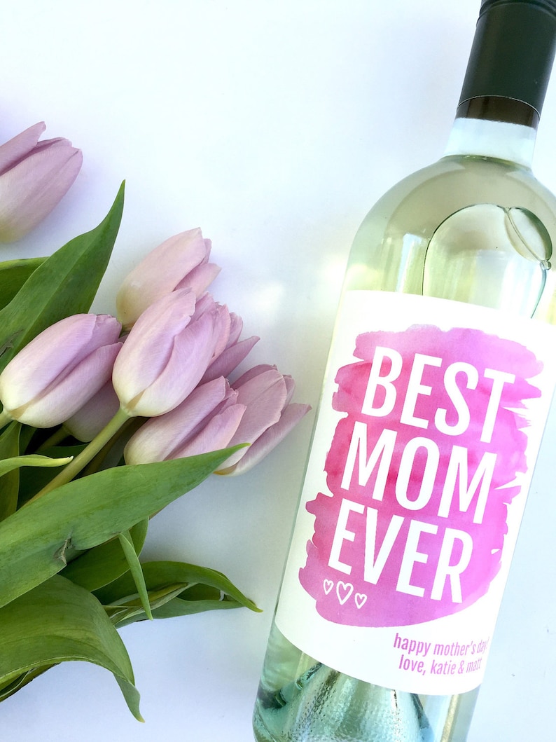 Mothers Day Gift Best Mom Ever Wine Label Personalized Gift for Mom Unique Mother/'s Day Mom Wine Label Mother Thank You First Time Mom