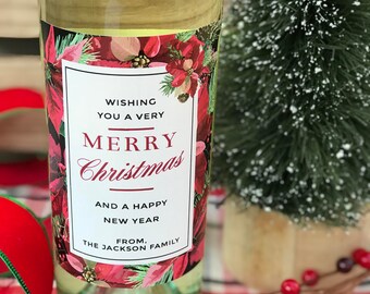 Christmas Wine Labels, Happy Holidays, Merry Christmas, Making Spirits Bright, Christmas Gifts for Friend