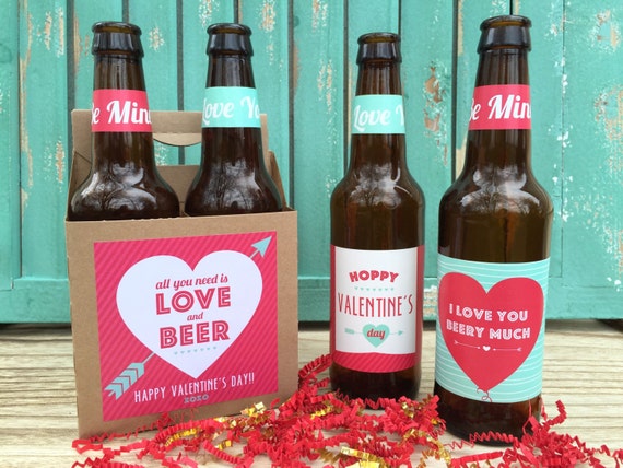 Valentine Beer Printable Labels I Love You Beery Much Beer Mine Will You Beer My Valentine DIY Beer Labels Valentine Gift,Ask Valentine