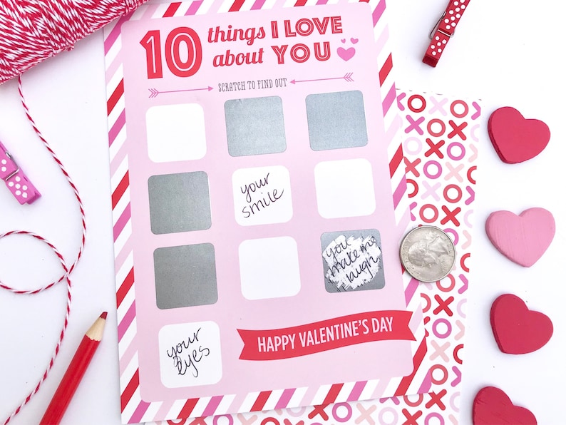Scratch off Valentine Card 10 Things I Love About You - Etsy