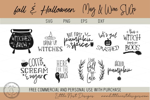 Download Free Fall And Halloween Mug And Drinking Svg Bundle Fall Svg Etsy SVG Cut Files