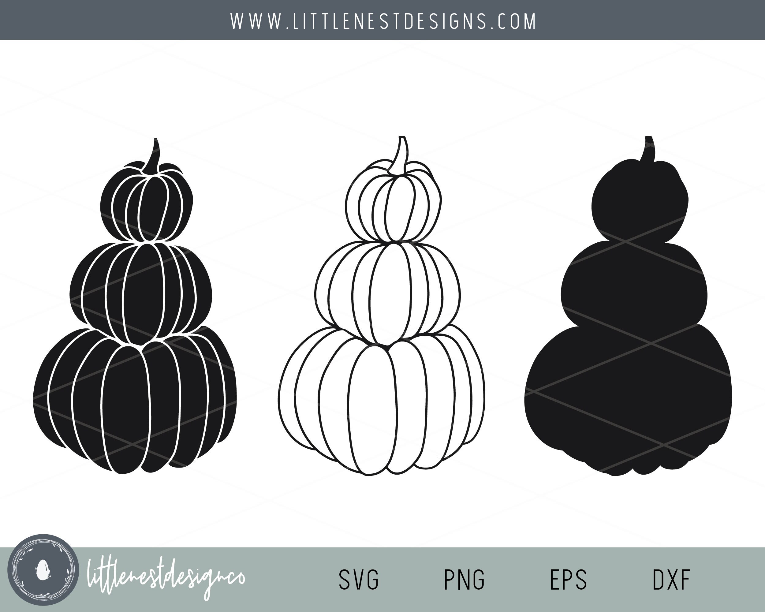 Hand-drawn Fall Stacked Pumpkins 3 Fall Pumpkin Svgs - Etsy UK