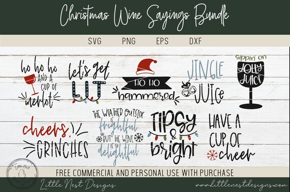 Download Free Christmas Craft Wine Bundle Funny Wine Sayings Funny Etsy SVG DXF Cut File
