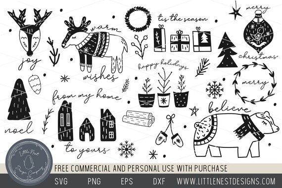 Download Scandinavian Inspired Christmas Svg Bundle 25 Boho Christmas Etsy PSD Mockup Templates