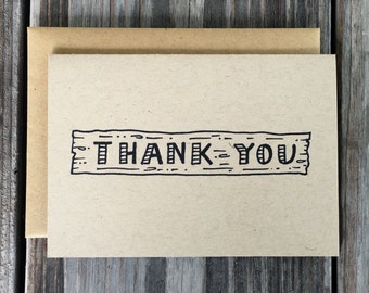 Wood Thank You Card | Etsy