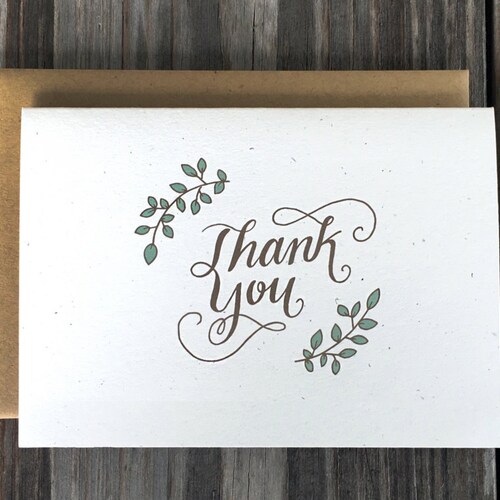 Flower Thank You Card Set Wedding Thank You Cards Floral Etsy
