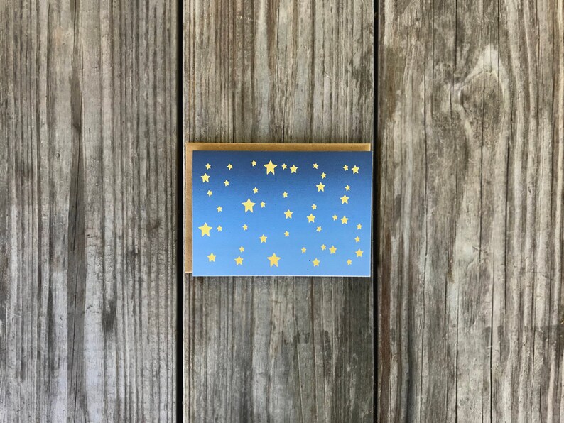 Star Note Card Set Hand Made Night Sky Note Cards Starry Sky Etsy