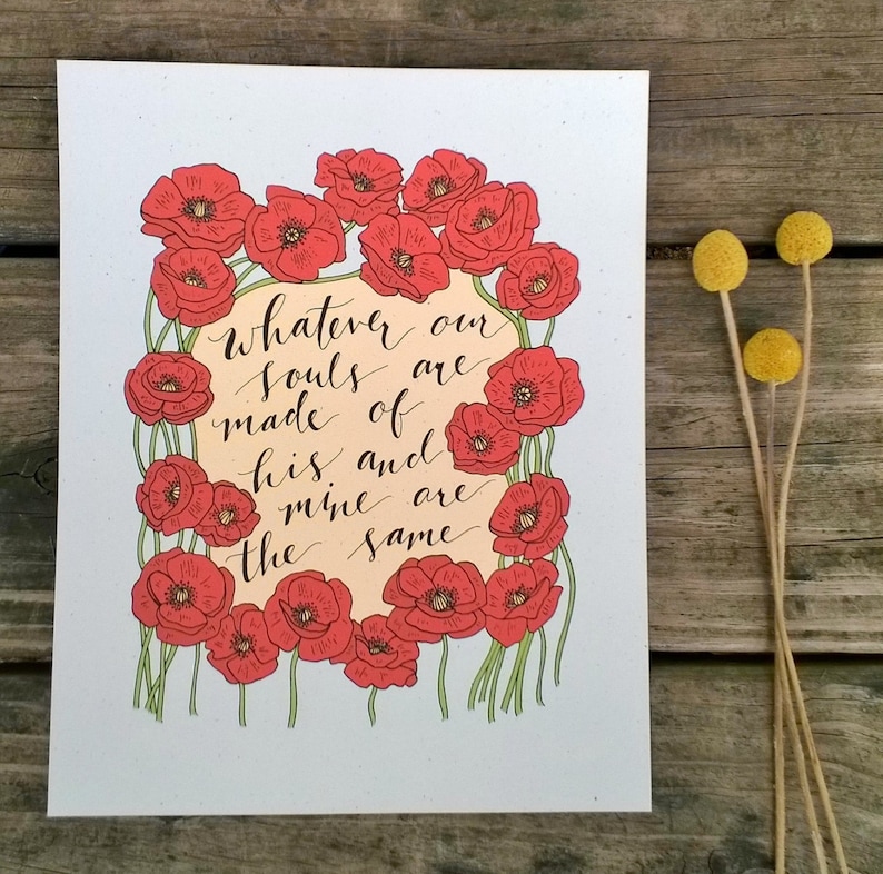Poppies Wall Art Hand Drawn Quote Prints Poppy Art Etsy