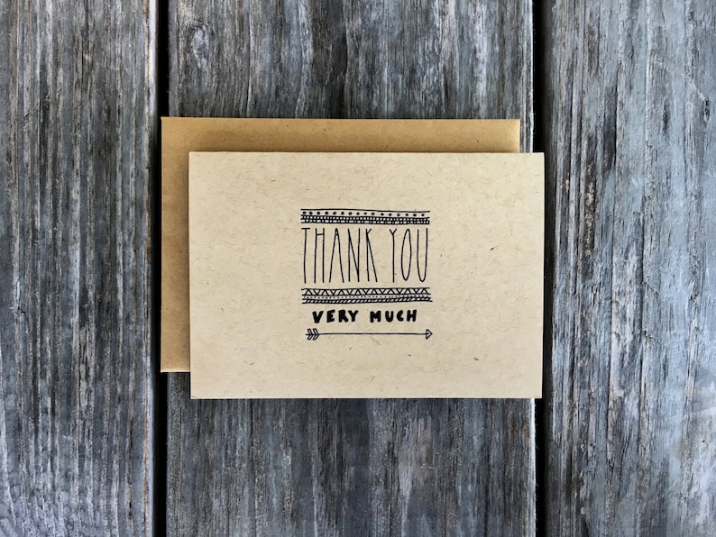 Thank You Very Much Card Set Wedding Thank You Card Pack Etsy