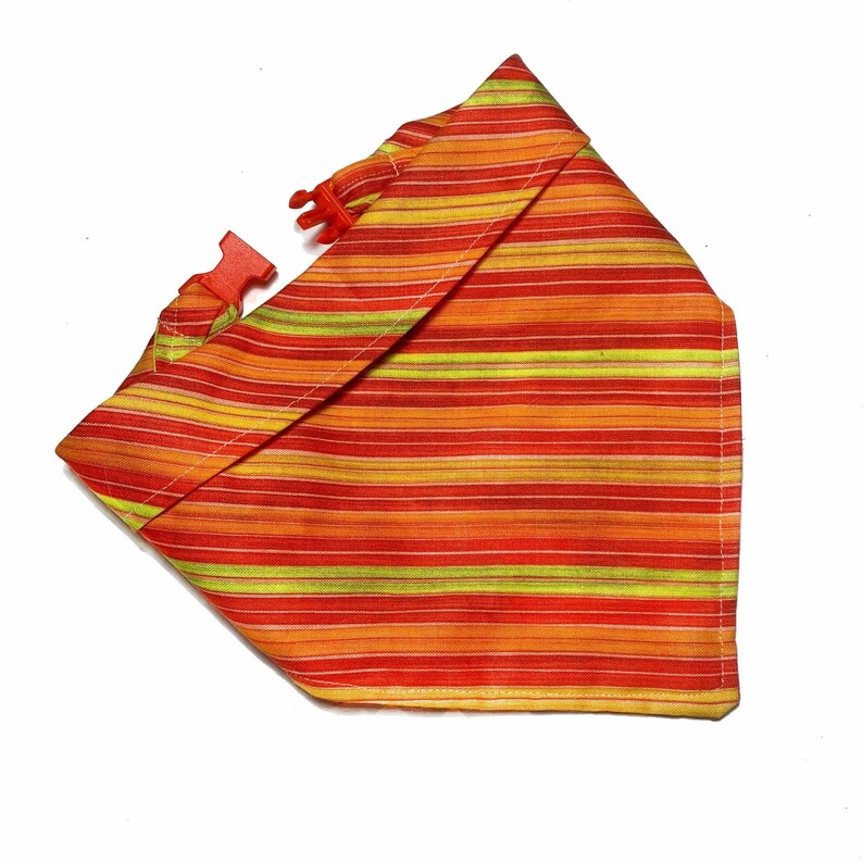 Personalized Dog Bandanna Fiesta Dog Bandana Clip on Pet Scarf New Puppy Gift Dog Bandana with Stripes