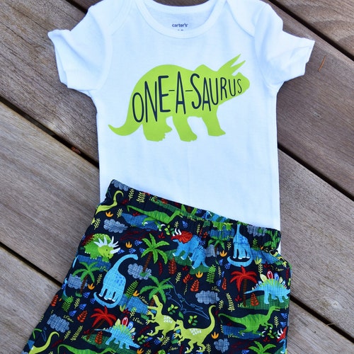 One A Saurus Onesie Dinosaur Onesie 1st Birthday Shirt | Etsy