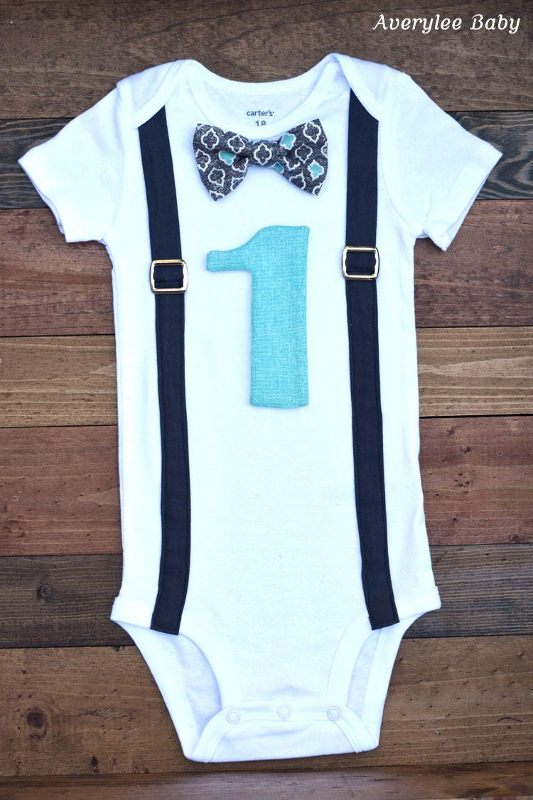 Boys Bow Tie and Suspender 1st Birthday Outfit Baby's | Etsy