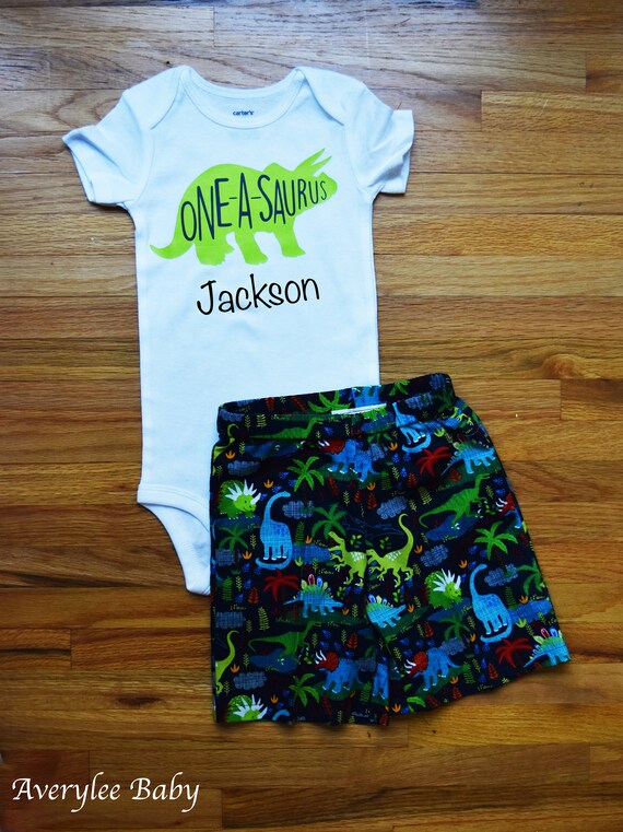Dinosaur 1st top birthday outfit