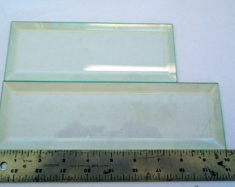 stained glass supplies, Mixed Lot ... 2- 3x8 clear bevels...4- 3x10 clear bevels...mixed lot 6 total