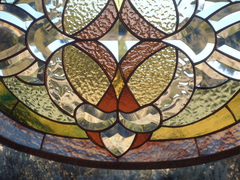 Stained glass window panel BEVELS BEVELS BEVELS Etsy