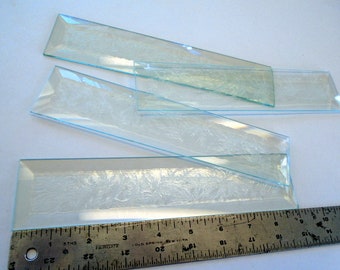 stained glass supplies, 13 Pack 2X9 GLUE CHIPPED BEVELS, Great for stained glass borders