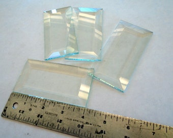 stained glass supplies 2 X 4 CLEAR BEVELS 30 PACK