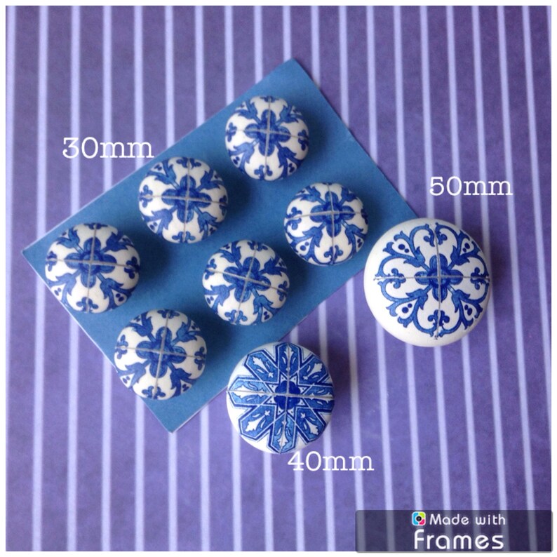 Rustic handles tile effect drawer pulls decoupaged Etsy