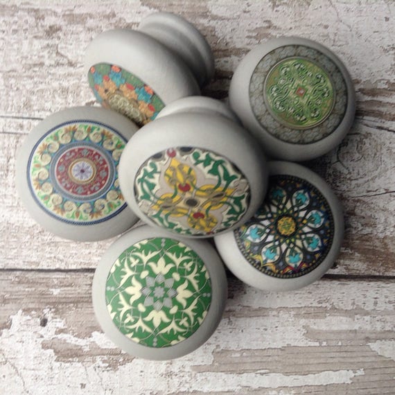 Decoupaged Handles 50mm Replacement Drawer Handles Drawer Etsy
