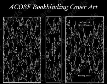 ACOSF Cover Art Cricut Design Space Digital Download PNG. Penguin Classics Inspired ACOTAR Cover Design for Bookbinding. Silver Flames Art