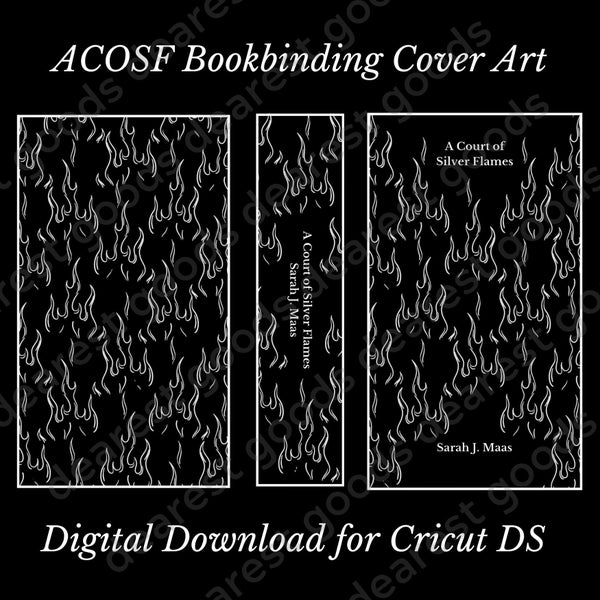 ACOSF Cover Art Cricut Design Space Digital Download PNG. Penguin Classics Inspired ACOTAR Cover Design for Bookbinding. Silver Flames Art