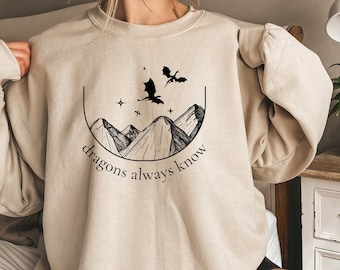 Bookish Dragons Always Know Fourth Wing Sweatshirt