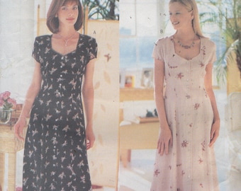 Misses' Above Ankle Dress  Sewing Pattern   Easy Butterick 6058   Size  8, 10 , 12  Uncut