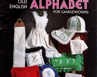 Old English Alphabet for Candlewicking Embroidery Stitching