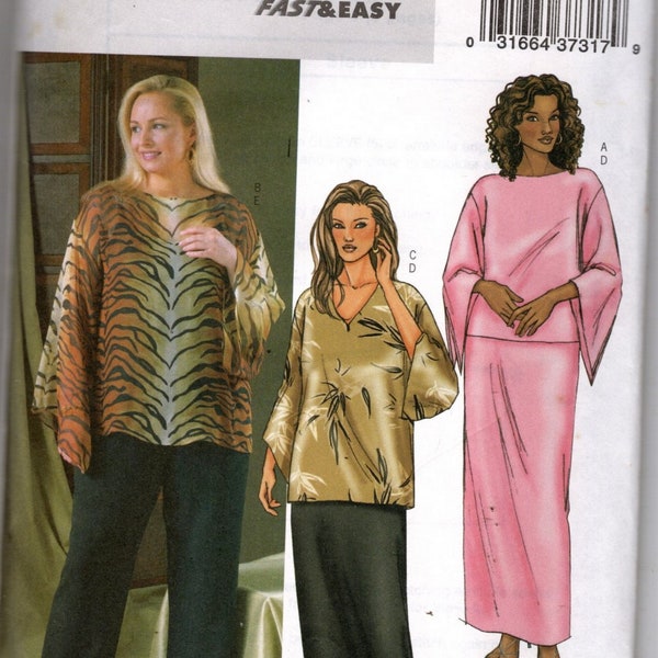 Top, Tunic, Skirt Pants Sewing Pattern Very Easy Butterick 4039 Plus Size 22W 24W 26W Bust 44 46 48 Uncut
