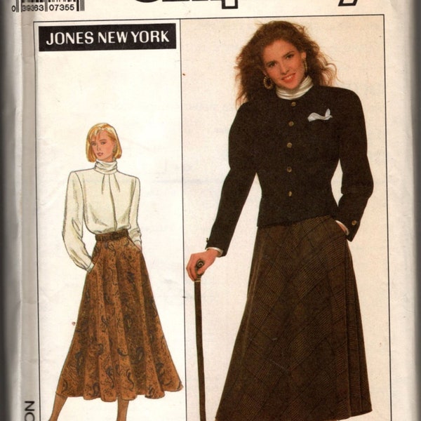 Misses Jones New York Blouse Skirt and Unlined Jacket Sewing Pattern Simplicity 8854 size 16  Uncut